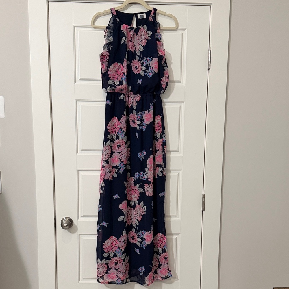 Old Navy Floral Maxi Dress in Navy and Pink